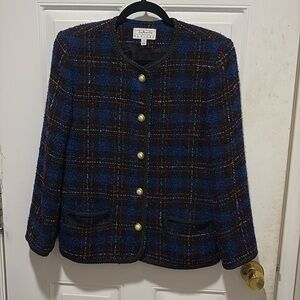 Elegant Vintage Talbots tweed Jacket with gold accent buttons~ Size 10P